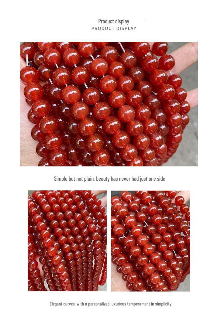 Natural Red Agate Loose Beads for DIY Handmade Bracelet Jewelry