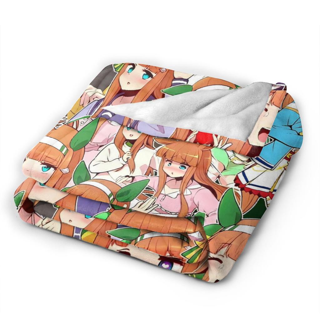 Silence Suzuka Soft Warm Blankets Umamusume Airplane Travel Plush Throw Blanket Outdoor Flannel Bedspread Sofa Bed Cover