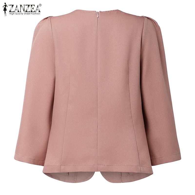 ZANZEA Dámská ležérní halenka s kulatým výstřihem a 3/4 rukávy