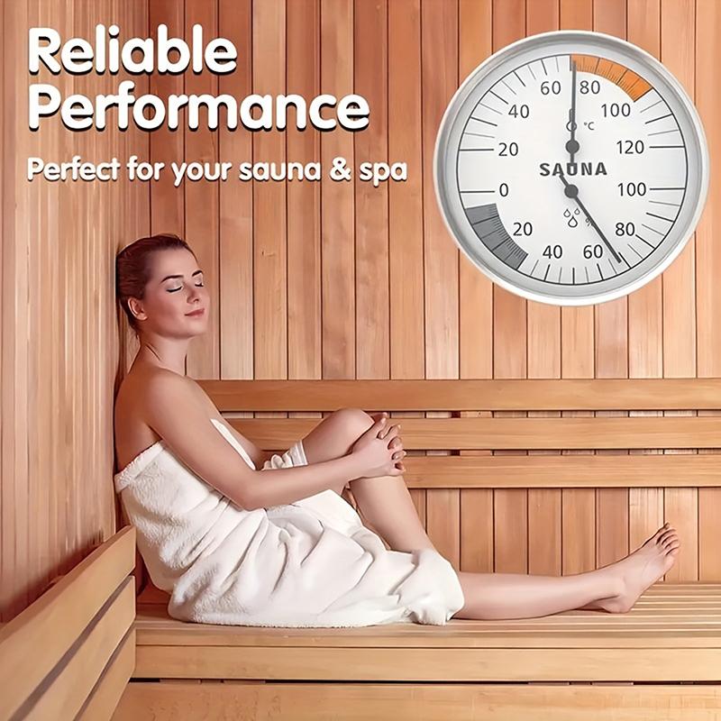 Sauna Thermometer And Hygrometer Wall Mounted Metal Housing Sweat Sauna Room Mechanical Thermometer And Hygrometer