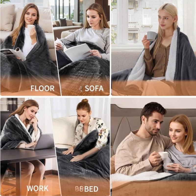 Electric Blanket Intelligent Switch  Body Warming Cover Blanket Flannel Constant Temperature Blanket Multi-purpose Shawl Sofa Blanket Bed Thin Quilt