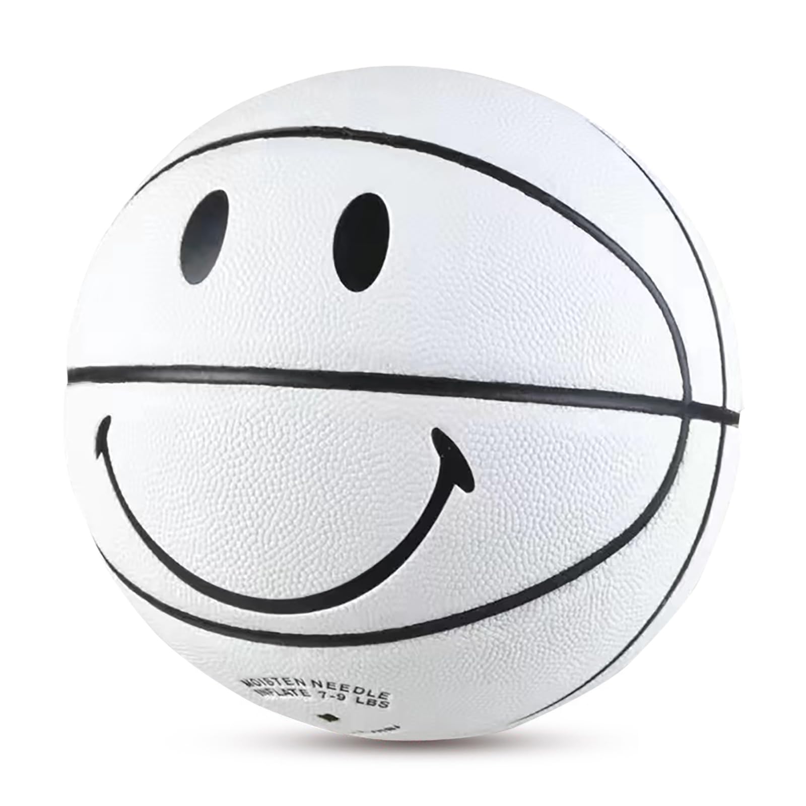 

Smile PU Soft Leather Basketball with Dribble and Shoot Perfect for Indoor and Outdoor 7 5/6/7 Basketball, Function, Play, Birthday/Christmas Gift, белый