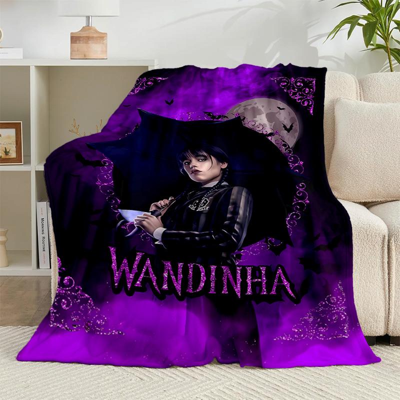 1PZ Mercoledì Gotico Coperta di Flanella Regalo, Adatta Sia per Uomini Che per Donne, Morbida Ideale per Letti e Divano, Regalo di Compleanno o Natale