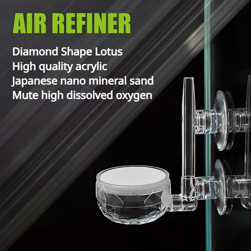 Fish Tank Air Refiner High Quality Acrylic Lotus Diamond Texture Nano Air Disk Low Pressure Bubbles Silent Aquarium Accessories