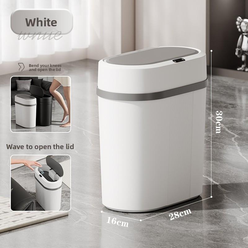 12L Simple Intelligent Wastebasket Narrow Edge Automatic Sensor Dustbin Recycle Bin Kitchen Bathroom Waterproof Home Trash Can 12L