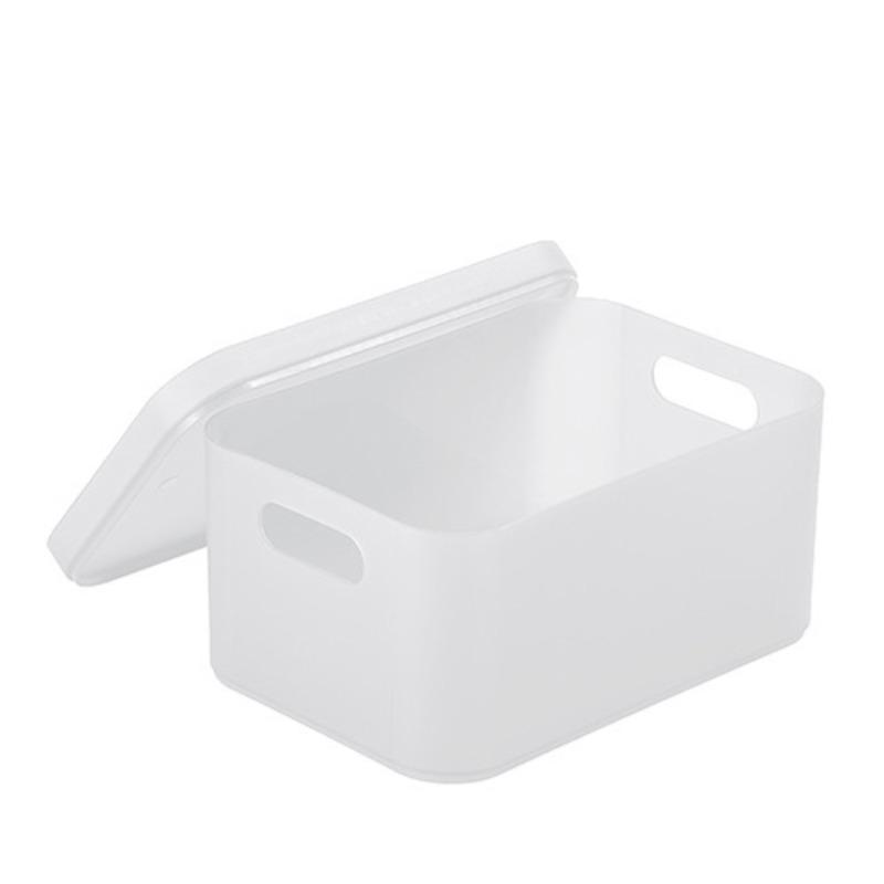 Desktop Storage Box, Cosmetics Box, Plastic Matte Compartments with LIDS, Mask Box, Dressing Table Organization Box