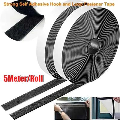 Nastro Magico Riutilizzabile in Nylon con Adesivo Fai da Te Autoadesivo Extra Forte Striscia Bifacciale con Cuscinetto Adesivo Gancio e Asola Soffici Cinghia di Fissaggio