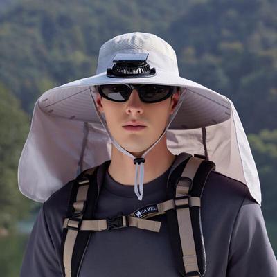 Men's Wide-Brim Outdoor Solar Fan Hat