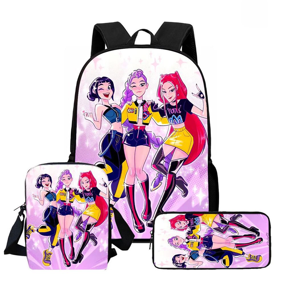 K-Pop Hunter Magic Girls New Children's Backpack DIY Customizable Unisex Student Bag Kindergarten Double Shoulder Cute Cartoon