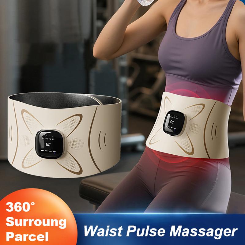 Sports Sweat Belt Micro Current Hot Compress Waist Massage Instrument EMS Pulse Full Combustion Waist and Abdominal Massager