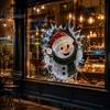 Urlaubs-Fensterdekoration 3D Weihnachts-Klebefolien, Abnehmbare Aufkleber ohne Rückstände, Weihnachtsmann bricht durch Einfache Anbringung Klebefolie Durch Glas Wandaufkleber, Festlich
