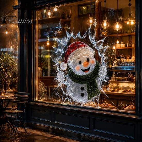 Urlaubs-Fensterdekoration 3D Weihnachts-Klebefolien, Abnehmbare Aufkleber ohne Rückstände, Weihnachtsmann bricht durch Einfache Anbringung Klebefolie Durch Glas Wandaufkleber, Festlich