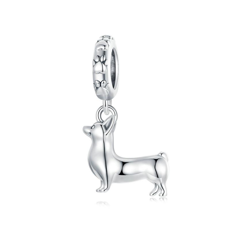 WOSTU 100% 925 Silver Cute Kitty Black Cat Charms Animal Bead for Women Fit DIY Bracelet Necklace Jewelry Gift
