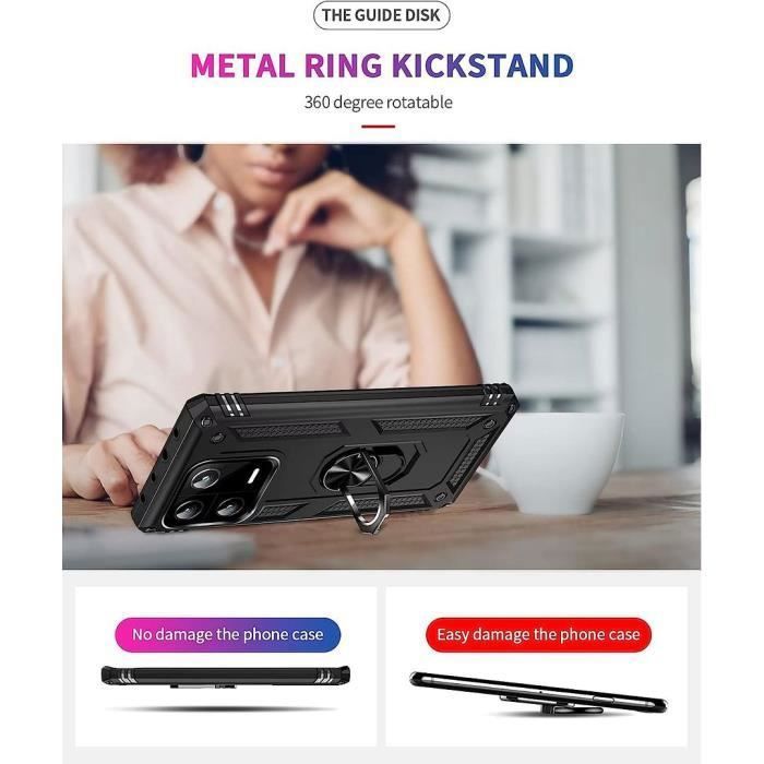 Coque - E.F.Connection - pour Xiaomi Redmi Note 13 5G - Noir - Antichoc - Résistant aux Rayures - avec 2 Verres