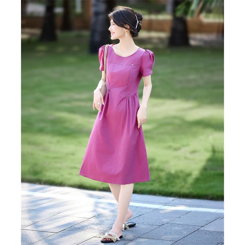 

Princess Sleeve Ruched A-Line Midi Dress L