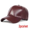 Unisex Leuchtpanel Unifarbene PU-Leder-Baseballkappen Frühling Herbst Outdoor Verstellbare Freizeitkappen Papa-Hut Sonnenschutzhut