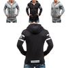 Premium Cotton Blend Men Slim Hoodie With Zipper Pocket And Classic Print Design