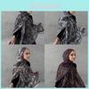 Polyester Chiffon Floral Scarf With Breathable Mesh For Spring Summer Women