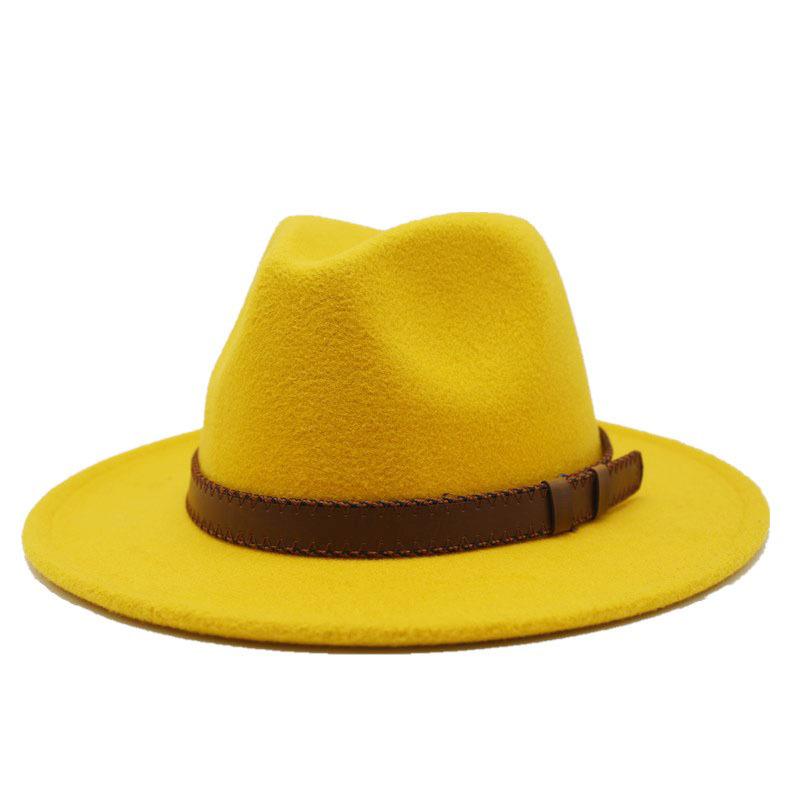 61Cm Large Size Woolen Jazz Hat Top Hat Retro Flat-Brimmed Big Eaves Hat