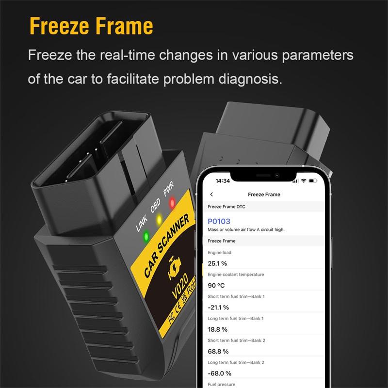 V020 Bluetooth 4.0 2 Car Fault Diagnostic Tool Code Reader For Ios Android Pc Ii Scanner Read&Clear The Fault Codes