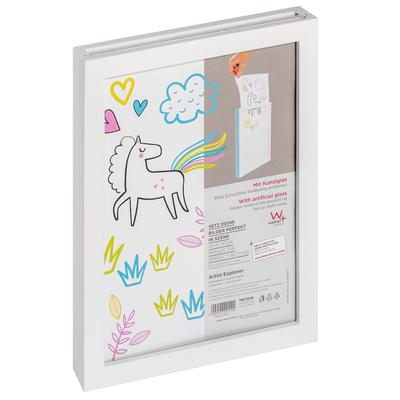 Explorer Children's Picture Frame Art Glass with Slot for About 30 DIN A4 Sheets