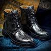 Fashion Men Chelsea Boots Business Pu Leather Slip on Vintage Snake Comfortable Ankle Boots Male Casual Boots Men Shoes
