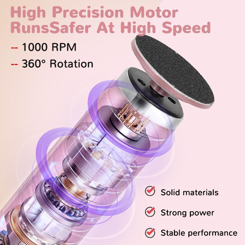 Electric Foot Hand Care Tool 2-in-1 Waterproof Callus Remover Nail Polisher for Men Women Home Spa Use