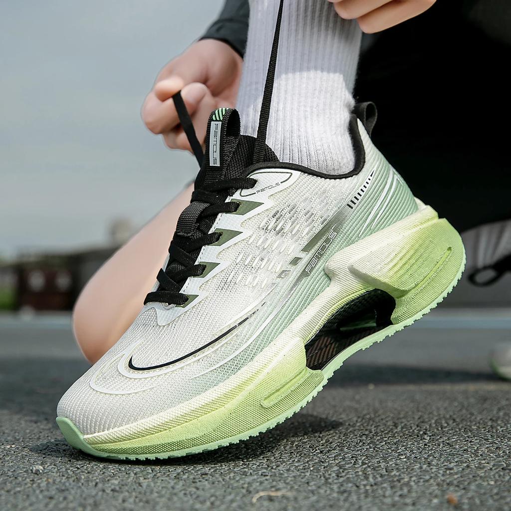 Fashion New Style Carbon Plate Marathon Shoes Men Casual Sneakers AirCushion Sports Running Shoes Lightweight Breathable  Gym