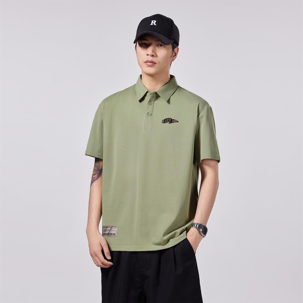 Men's Short-sleeved Letters POLO Shirt Men's Short-sleeved T-shirt Loose Lapel Summer New Style T-shirt