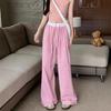 Summer three-color plaid loose casual pants women's thin versatile floor pants high-waisted lazy drape straight pants