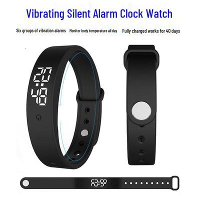 Lautloser Wecker mit Vibrationserinnerung, Körpertemperaturüberwachung, Wasserdichte Studenten-Smartwatch, Trendiges Design im koreanischen Stil