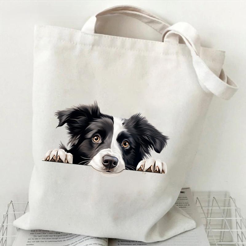 

Повседневные сумки через плечо большой емкости для женщин и мужчин, холщовые сумки с изображением животных и собак, забавные сумки с изображением собак из аниме, модные сумки для подростков