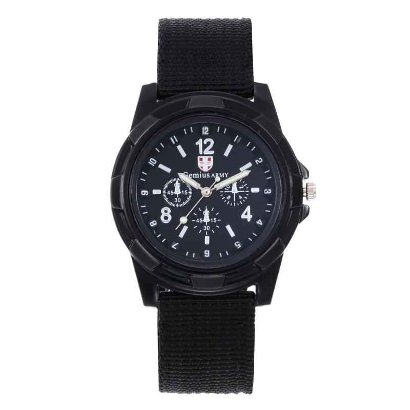 Gemius Army Sports Watch Woven Strap Stainless Steel Buckle Daily Use Man Gift