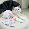 Pet Cat Dress Sweet Rainbow Strap Princess Skirt Ragdoll Golden Shaded Cats Anti-Shedding