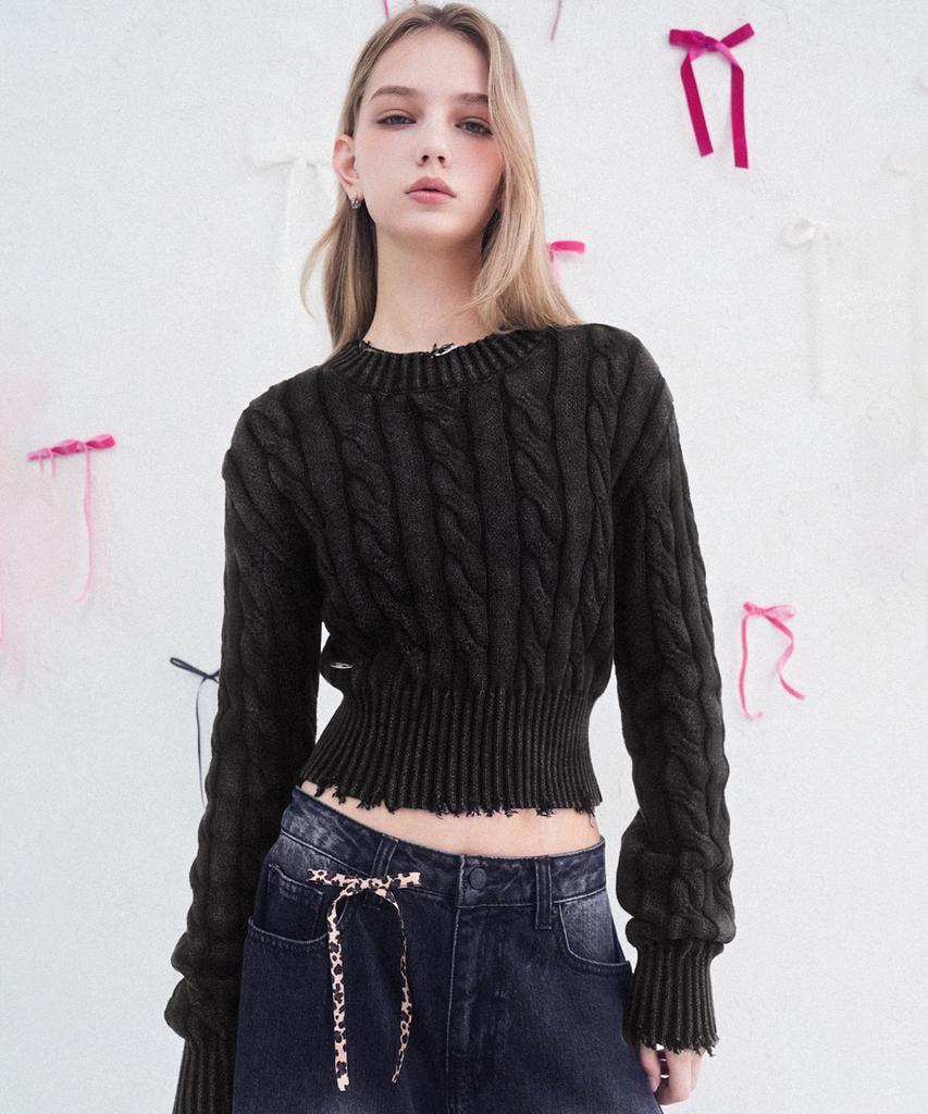 VIVACIOUS Erica Round Damage Knit - 3Col