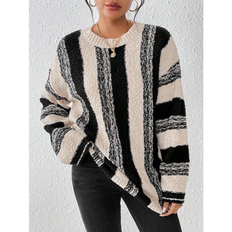 Women S Long Sleeve Loose Casual Knit Pullover Sweater S