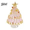 Christmas Landscaping Scene Accessory Mini Tree Figurine Handmade Colored Glaze Tabletop Ornament Creative Gifts for Friends with Star Top