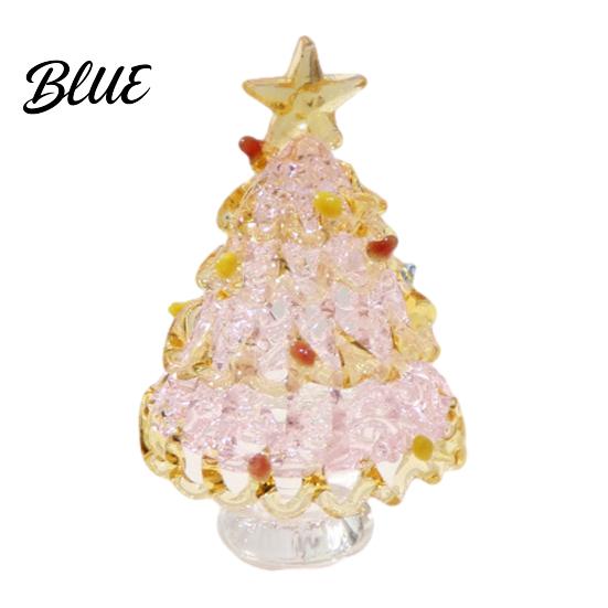 Christmas Landscaping Scene Accessory Mini Tree Figurine Handmade Colored Glaze Tabletop Ornament Creative Gifts for Friends with Star Top