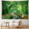 Deer Wildflower Forest Tapestry Wall Hanging Art Bohemian Modern Style Living Room Bedroom Background Cloth Home Decor