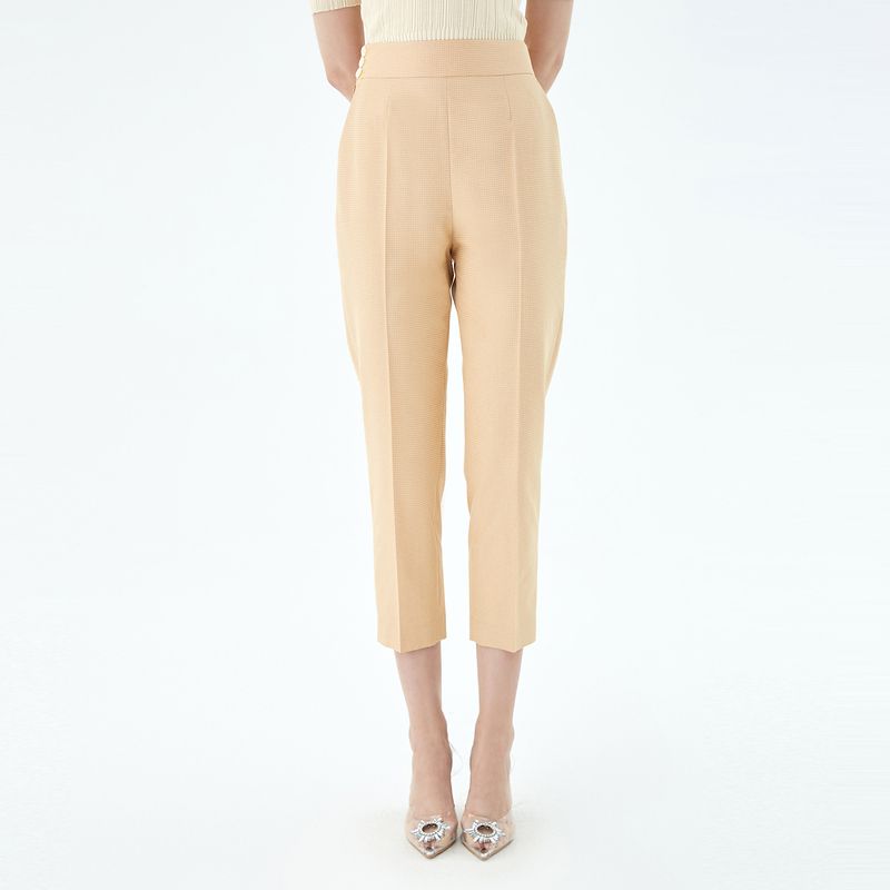 

Obeg Spring/Summer Fashion Tapered Gingham Casual Pants Huang Ge 160/S/36