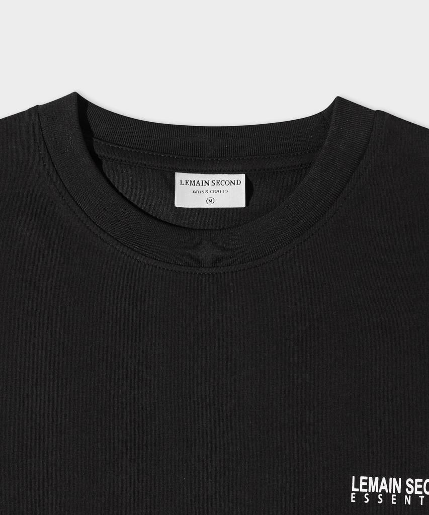 LEMAIN SECOND Basic Logo Print Oversized Short Sleeve T-Shirt [Black]