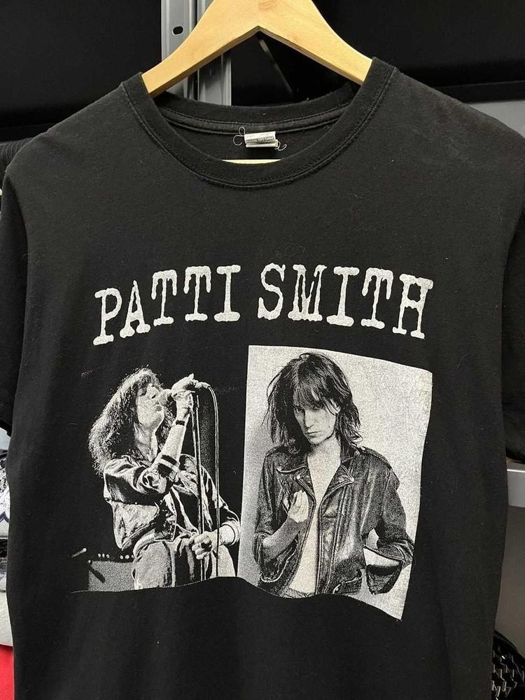 Rare! Patti Smith 90s Cotton Black Shirt Unisex Concert S to 5XL BO577 Unisex T-Shirt