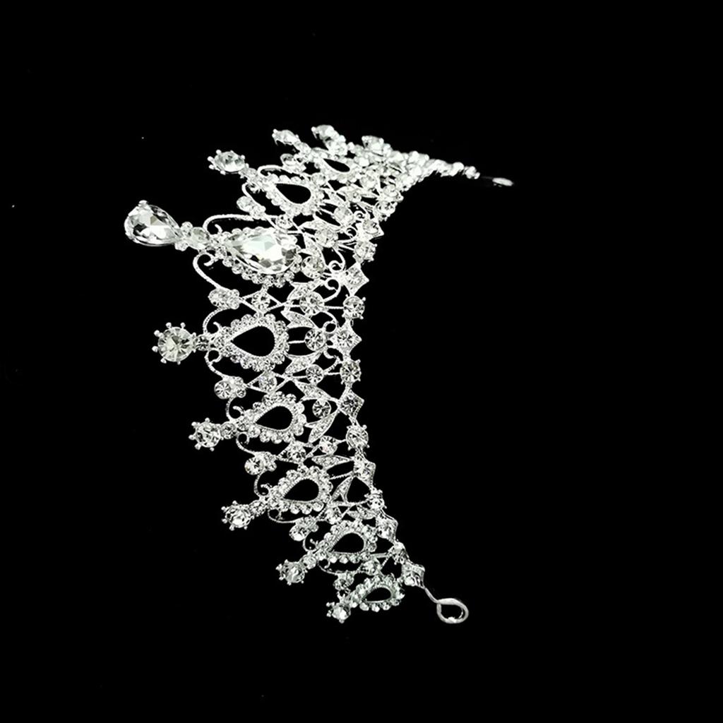 Wedding Full Glittering Diamond Hollow Crown Sparkly Rhinestones Hair Adjustable Tiara for Birthday Party Adult Ceremony