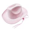 Kids Glitter Western Panama Hat Party Accessory with Broad Edge and Pinched Top for Costume Shows, Dance Recitals, Photo Fun