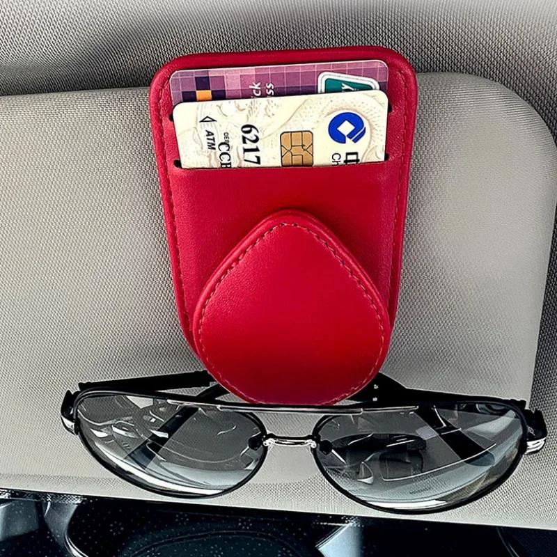Car Auto Sun Visor Glasses Box Sunglasses Clip Card Ticket Holder Stand Fastener Pen Case Eyeglasses Car Accessories Woman