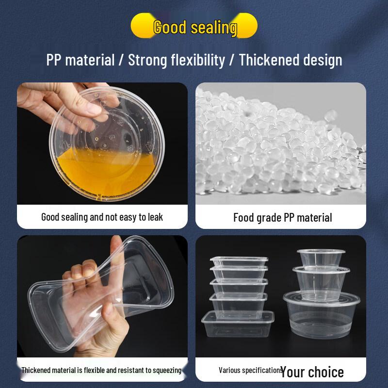 ZISIZ Disposable Rectangular Plastic Lunch Box