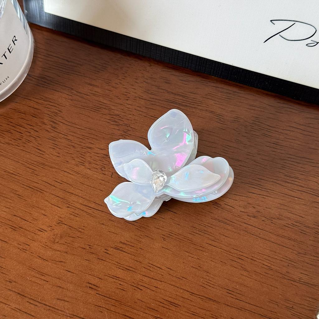 9.5/6cm Acrylic Flower Hair Claw Colorful Rhinestone Floral Hair Crab Clip High Quality Ponytail Hairpin for Women Girl Headwear