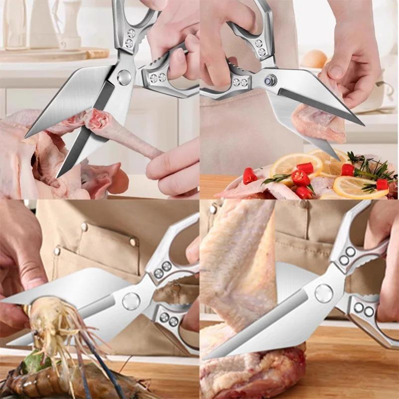 Multifunctional Powerful Chicken Bone Scissors Sharp Shears Household Kitchen Scissor for Chicken Vegetables Barbecue Meat Fish5