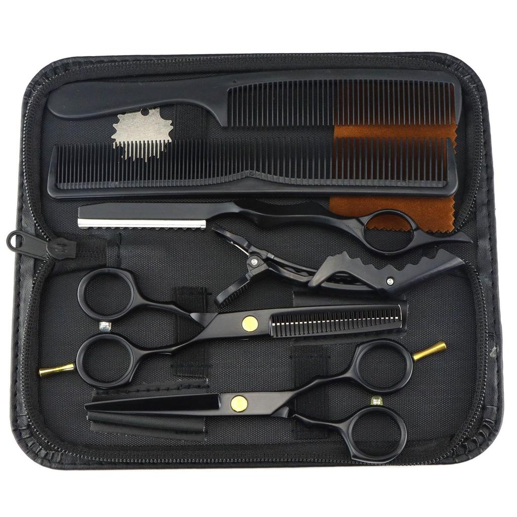 5.5-Inch Black Hairdressing Scissors & Thinning Shears Set