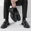 2025 large size shoes, teenagers big head shoes, one-pedal loafers, small thick-soled heightening leather shoes, men's shoes